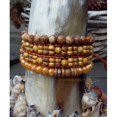 oker gele wikkel armbanden set oker gele wikkel armbanden set